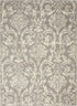 2' X 4' Gray Damask Power Loom Area Rug